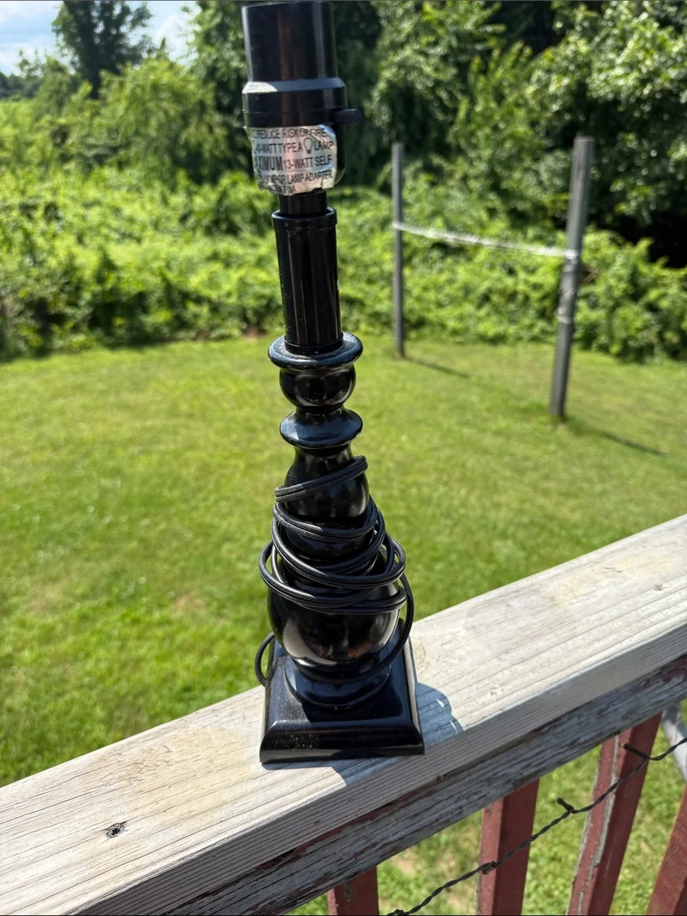 Black Turned-Style Table Lamp Base - Unbranded